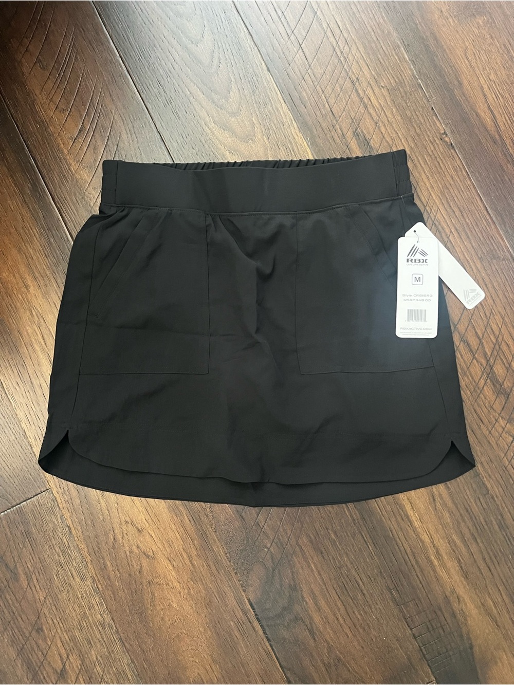 RBX Black Mini Skort with Front Patch Pockets